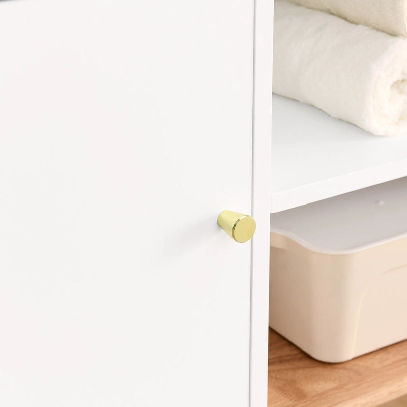 Mueble de almacenamiento color roble y blanco roto – Mueble de suelo de 5 estantes para 1 espacio