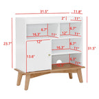 Mueble de almacenamiento color roble y blanco roto – Mueble de suelo de 5 estantes para 1 espacio