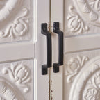 Mueble de almacenamiento con frontal de azulejos, marrón/azul marino, individual