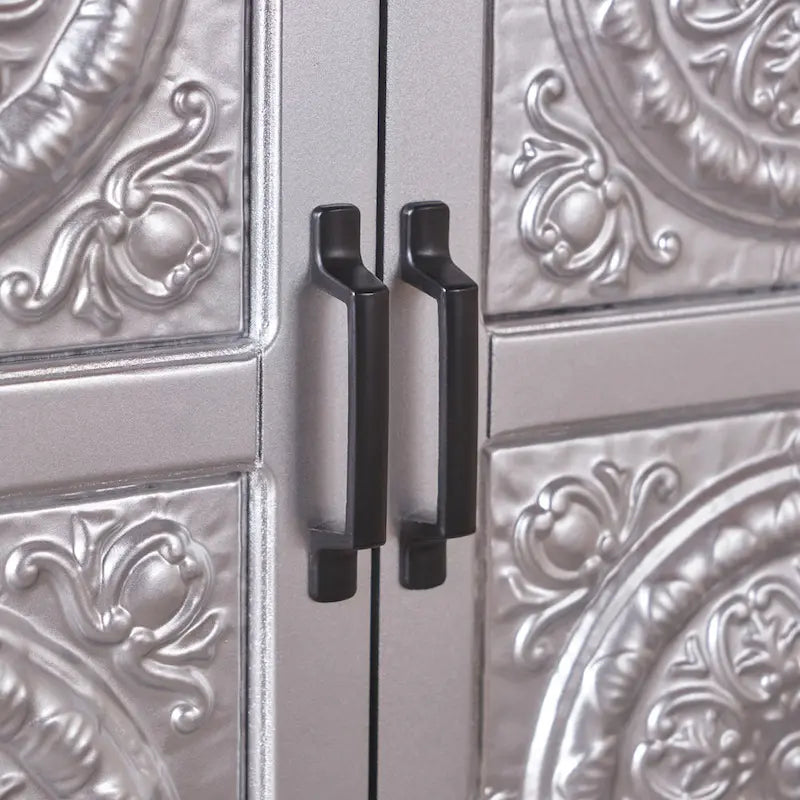 Mueble de almacenamiento con frontal de azulejos, marrón/azul marino, individual