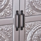 Mueble de almacenamiento con frontal de azulejos, marrón/azul marino, individual