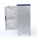 Mueble de almacenamiento con frontal de azulejos, marrón/azul marino, individual