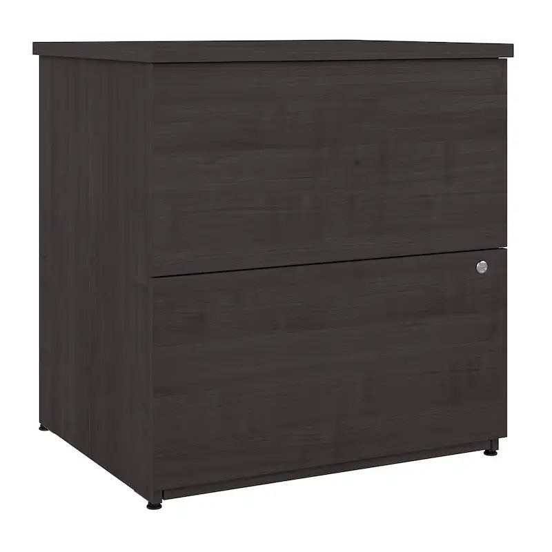 Archivador lateral de 2 cajones, estilo clásico – Carbón / Gris / Plateado / Blanco
