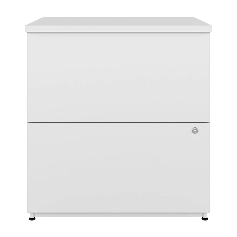 Archivador lateral de 2 cajones, estilo clásico – Carbón / Gris / Plateado / Blanco