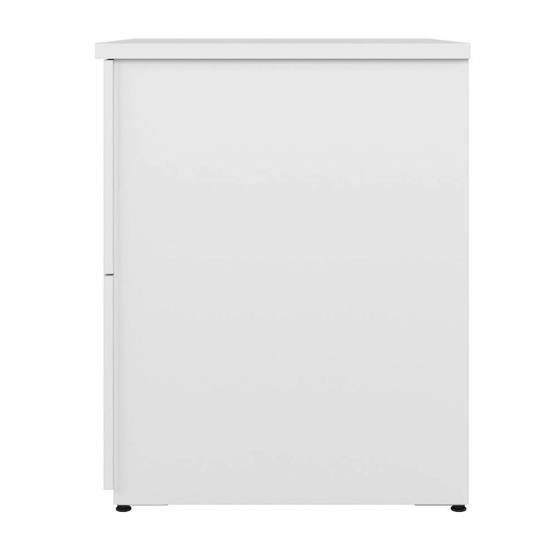 Archivador lateral de 2 cajones, estilo clásico – Carbón / Gris / Plateado / Blanco