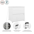 Archivador lateral de 2 cajones, estilo clásico – Carbón / Gris / Plateado / Blanco
