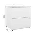 Archivador lateral de 2 cajones, estilo clásico – Carbón / Gris / Plateado / Blanco