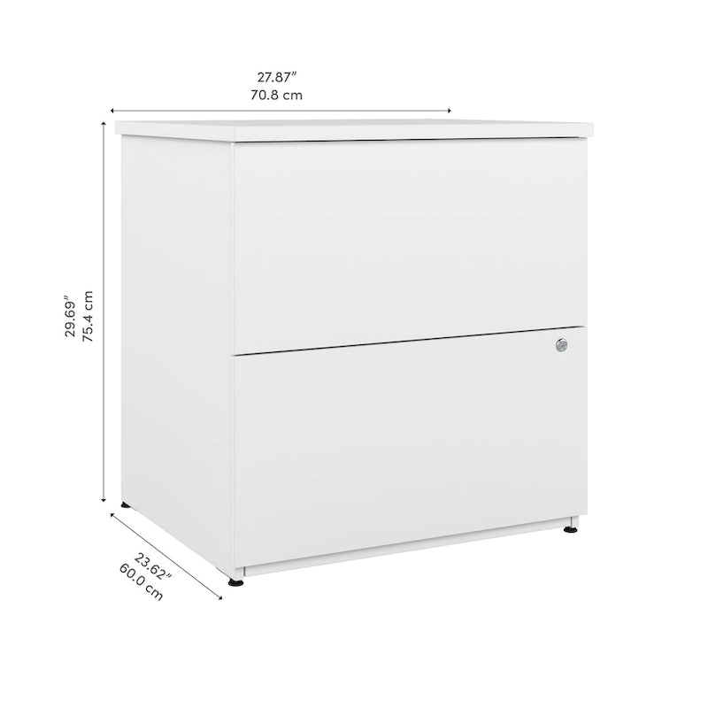 Archivador lateral de 2 cajones, estilo clásico – Carbón / Gris / Plateado / Blanco