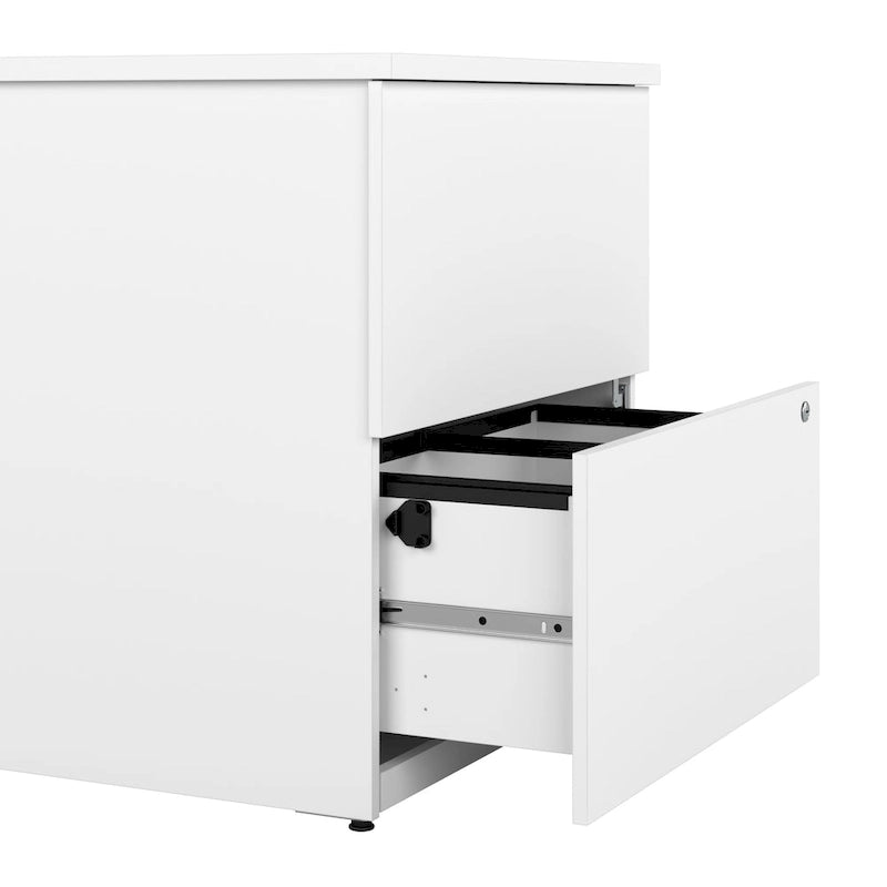 Archivador lateral de 2 cajones, estilo clásico – Carbón / Gris / Plateado / Blanco