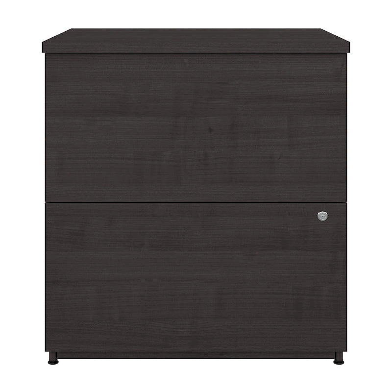 Archivador lateral de 2 cajones, estilo clásico – Carbón / Gris / Plateado / Blanco