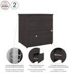 Archivador lateral de 2 cajones, estilo clásico – Carbón / Gris / Plateado / Blanco