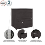 Archivador lateral de 2 cajones, estilo clásico – Carbón / Gris / Plateado / Blanco