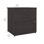 Archivador lateral de 2 cajones, estilo clásico – Carbón / Gris / Plateado / Blanco