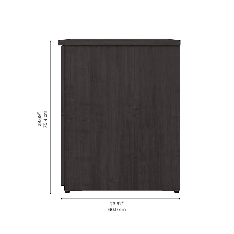 Archivador lateral de 2 cajones, estilo clásico – Carbón / Gris / Plateado / Blanco
