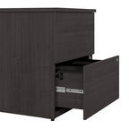 Archivador lateral de 2 cajones, estilo clásico – Carbón / Gris / Plateado / Blanco