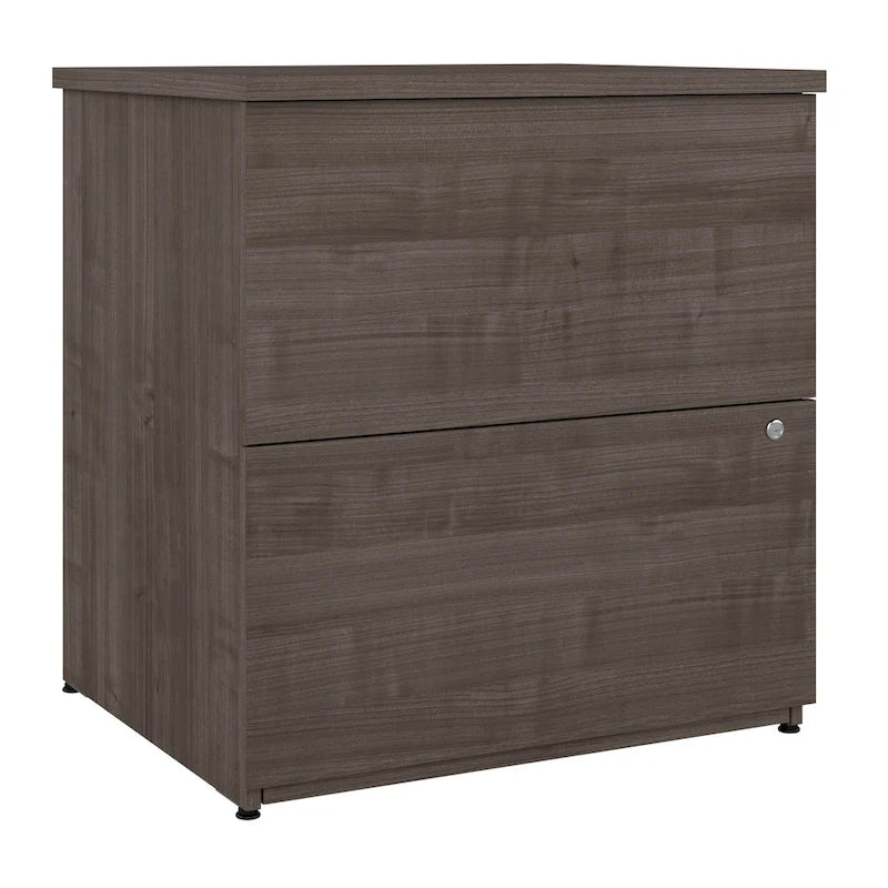 Archivador lateral de 2 cajones, estilo clásico – Carbón / Gris / Plateado / Blanco