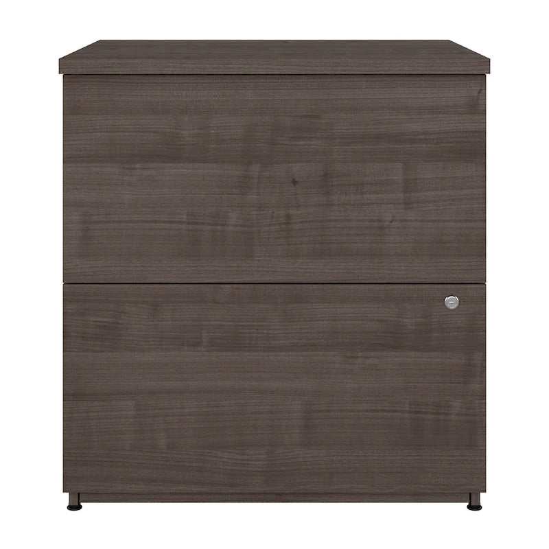 Archivador lateral de 2 cajones, estilo clásico – Carbón / Gris / Plateado / Blanco