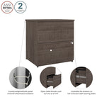 Archivador lateral de 2 cajones, estilo clásico – Carbón / Gris / Plateado / Blanco