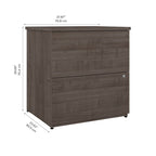 Archivador lateral de 2 cajones, estilo clásico – Carbón / Gris / Plateado / Blanco