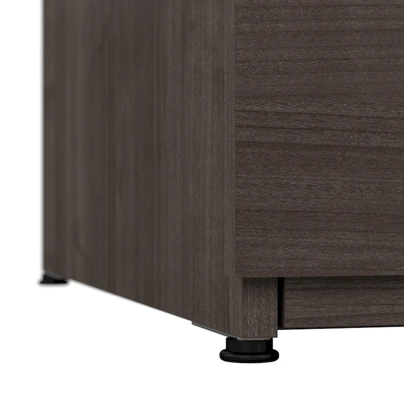 Archivador lateral de 2 cajones, estilo clásico – Carbón / Gris / Plateado / Blanco
