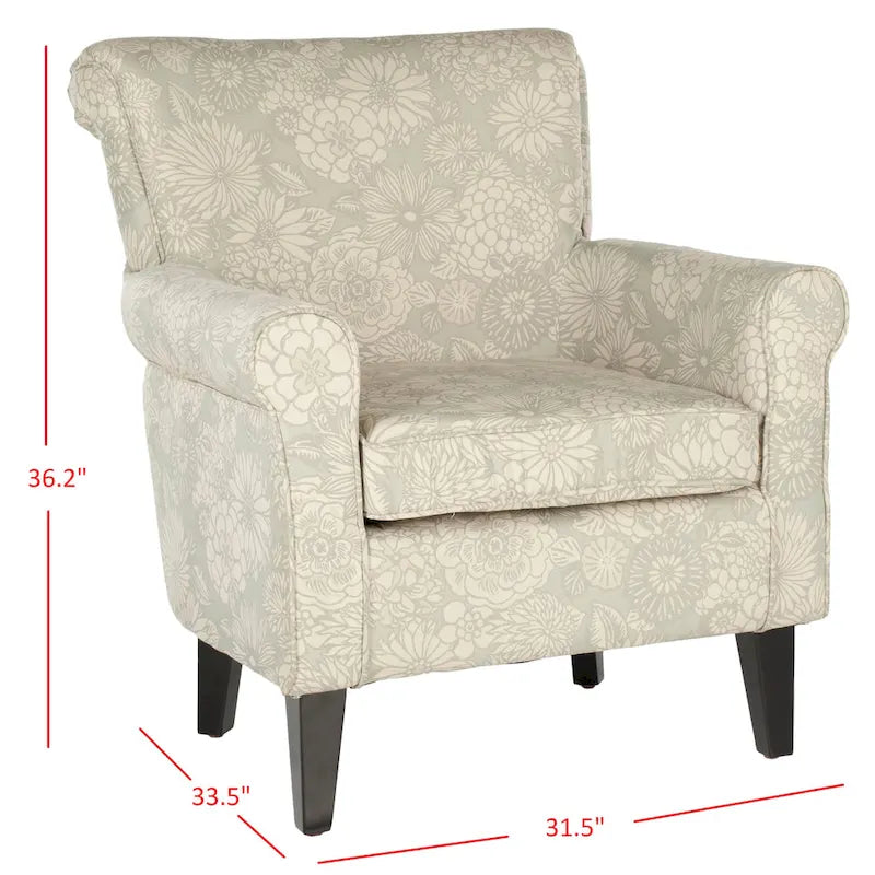 Sillón Club Gris con Diseño de Jardín - 30 An. x 33 Pr. x 32 Al.