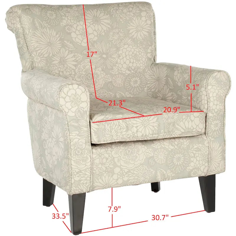 Sillón Club Gris con Diseño de Jardín - 30 An. x 33 Pr. x 32 Al.