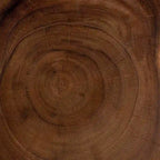 Mesa auxiliar de madera de Suar - Mesa decorativa escultural con diseño retorcido, estilo bohemio moderno para salón o dormitorio