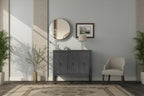 Adjustable Shelf Storage Sideboard with 3 Retro Metal Handles and 4 Pinewood Legs