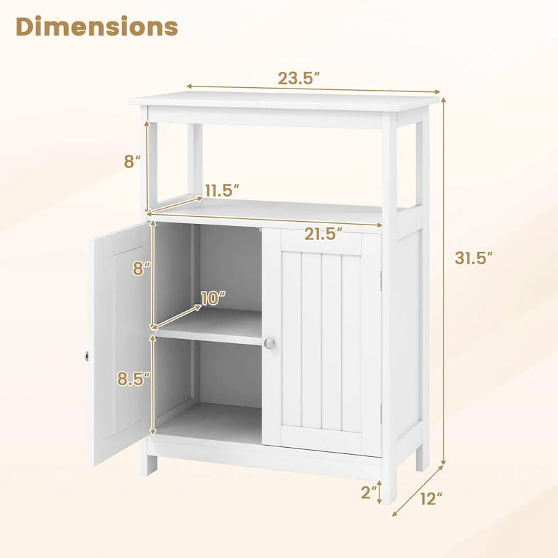Mueble de almacenamiento de suelo de 2 puertas blanco/negro – Unidad individual