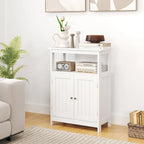 Mueble de almacenamiento de suelo de 2 puertas blanco/negro – Unidad individual