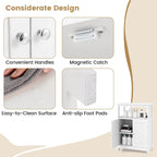 Mueble de almacenamiento de suelo de 2 puertas blanco/negro – Unidad individual