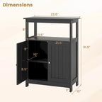 Mueble de almacenamiento de suelo de 2 puertas blanco/negro – Unidad individual