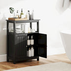 Mueble de almacenamiento de suelo de 2 puertas blanco/negro – Unidad individual