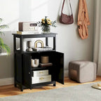 Mueble de almacenamiento de suelo de 2 puertas blanco/negro – Unidad individual