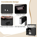 Mueble de almacenamiento de suelo de 2 puertas blanco/negro – Unidad individual