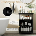Mueble de almacenamiento de suelo de 2 puertas blanco/negro – Unidad individual