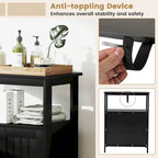 Mueble de almacenamiento de suelo de 2 puertas blanco/negro – Unidad individual