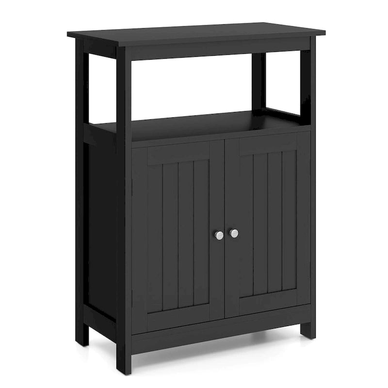 Mueble de almacenamiento de suelo de 2 puertas blanco/negro – Unidad individual