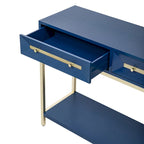 Mesa de entrada de madera con 2 cajones para sala de estar o recibidor
