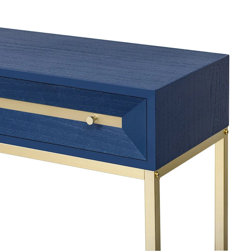 Mesa de entrada de madera con 2 cajones para sala de estar o recibidor