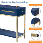 Mesa de entrada de madera con 2 cajones para sala de estar o recibidor