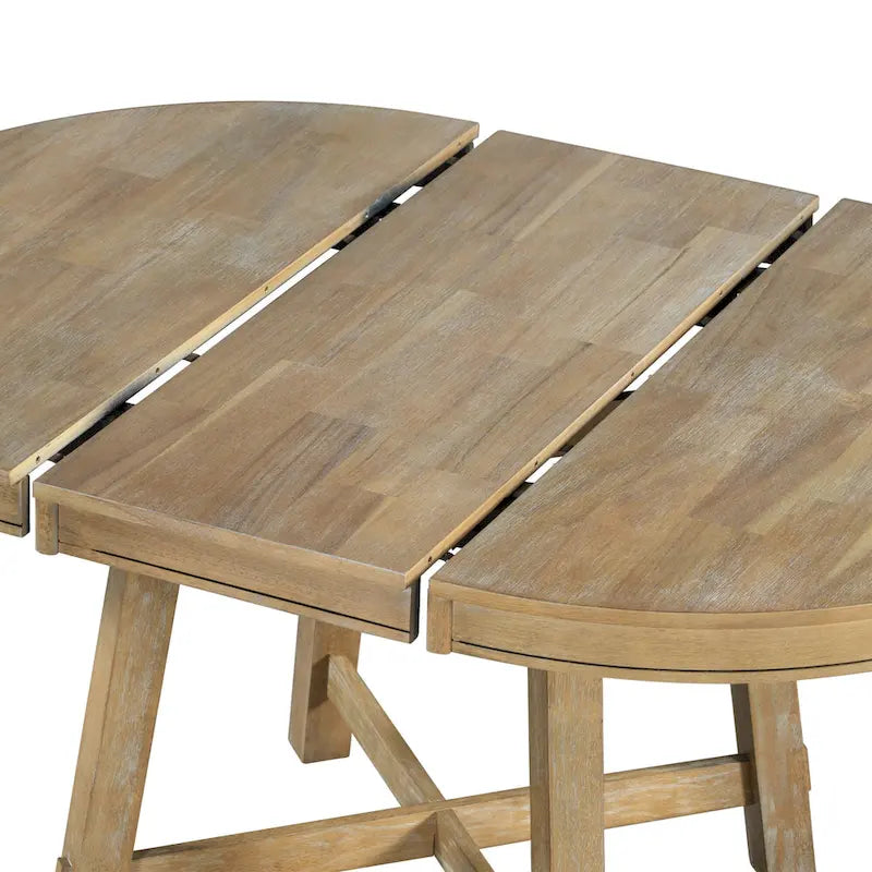 Mesa de Comedor Redonda Extensible con 16 hojas, Mesa de Cocina, Mesa Auxiliar, Mesa de Centro, Escritorio de Trabajo, Mesa de Comedor de Madera Maciza