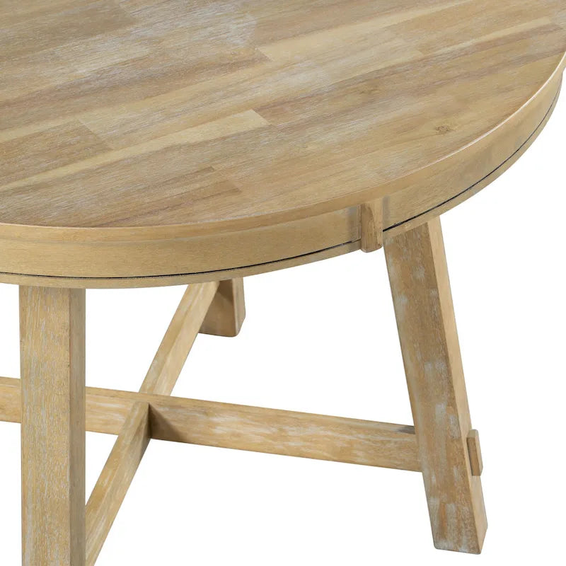 Mesa de Comedor Redonda Extensible con 16 hojas, Mesa de Cocina, Mesa Auxiliar, Mesa de Centro, Escritorio de Trabajo, Mesa de Comedor de Madera Maciza