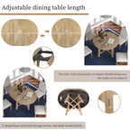 Mesa de Comedor Redonda Extensible con 16 hojas, Mesa de Cocina, Mesa Auxiliar, Mesa de Centro, Escritorio de Trabajo, Mesa de Comedor de Madera Maciza