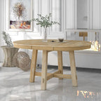 Mesa de Comedor Redonda Extensible con 16 hojas, Mesa de Cocina, Mesa Auxiliar, Mesa de Centro, Escritorio de Trabajo, Mesa de Comedor de Madera Maciza