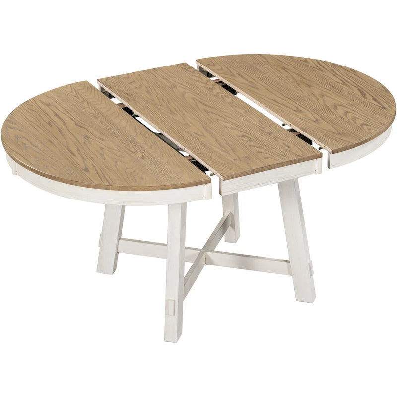 Mesa de Comedor Redonda Extensible con 16 hojas, Mesa de Cocina, Mesa Auxiliar, Mesa de Centro, Escritorio de Trabajo, Mesa de Comedor de Madera Maciza