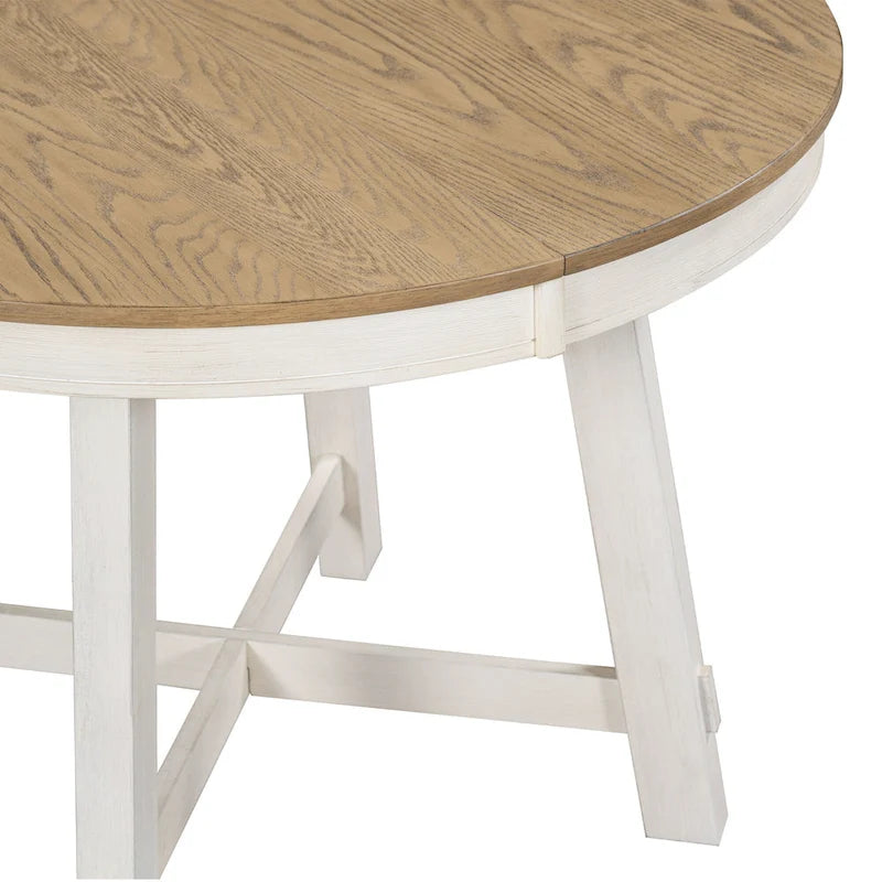 Mesa de Comedor Redonda Extensible con 16 hojas, Mesa de Cocina, Mesa Auxiliar, Mesa de Centro, Escritorio de Trabajo, Mesa de Comedor de Madera Maciza