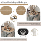 Mesa de Comedor Redonda Extensible con 16 hojas, Mesa de Cocina, Mesa Auxiliar, Mesa de Centro, Escritorio de Trabajo, Mesa de Comedor de Madera Maciza