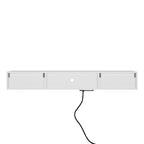 Mueble de TV flotante blanco de 63 pulgadas con almacenamiento, luces LED y toma de corriente para televisores de hasta 60 pulgadas
