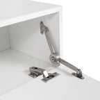 Mueble de TV flotante blanco de 63 pulgadas con almacenamiento, luces LED y toma de corriente para televisores de hasta 60 pulgadas